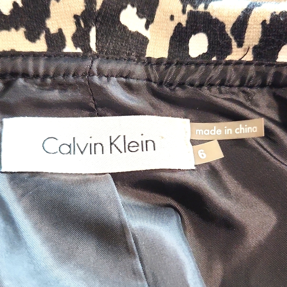 Calvin Klein Cheetah Animal Print Ruffle Open Front Stretchy Jacket Size 6 - Picture 7 of 9